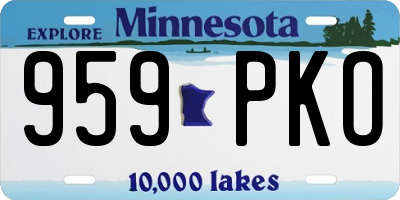 MN license plate 959PKO