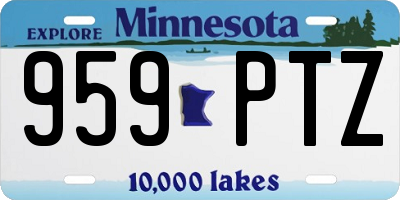 MN license plate 959PTZ