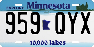 MN license plate 959QYX