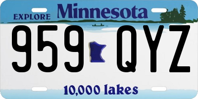 MN license plate 959QYZ