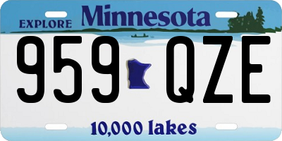 MN license plate 959QZE