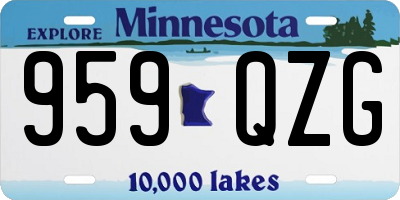 MN license plate 959QZG