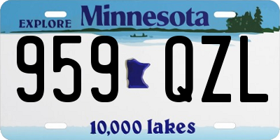 MN license plate 959QZL