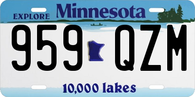 MN license plate 959QZM