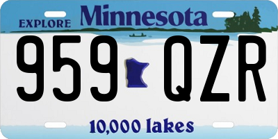 MN license plate 959QZR
