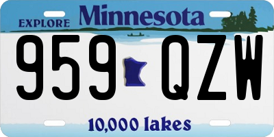 MN license plate 959QZW