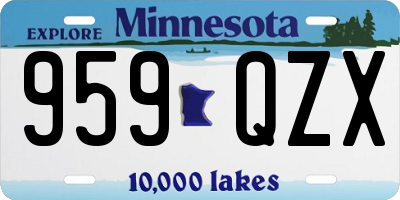 MN license plate 959QZX