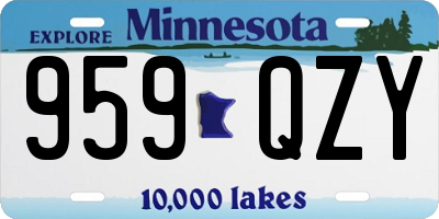 MN license plate 959QZY