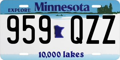 MN license plate 959QZZ