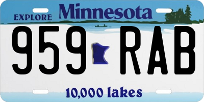 MN license plate 959RAB
