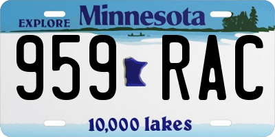 MN license plate 959RAC