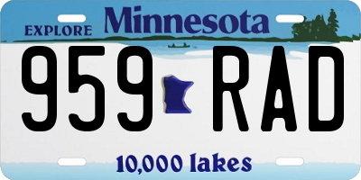 MN license plate 959RAD