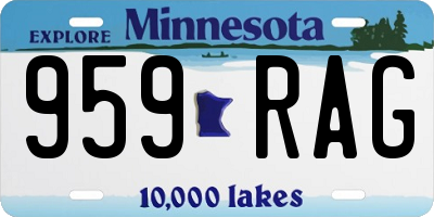 MN license plate 959RAG