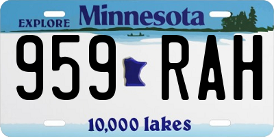 MN license plate 959RAH