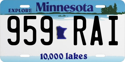 MN license plate 959RAI