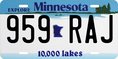 MN license plate 959RAJ