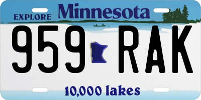 MN license plate 959RAK