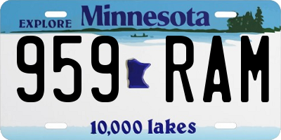 MN license plate 959RAM
