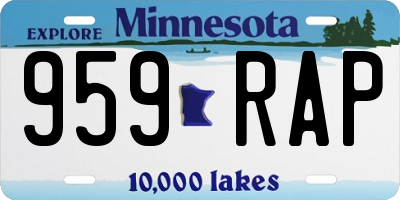 MN license plate 959RAP