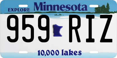 MN license plate 959RIZ