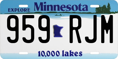 MN license plate 959RJM