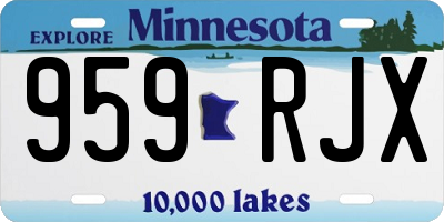 MN license plate 959RJX