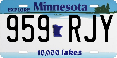 MN license plate 959RJY