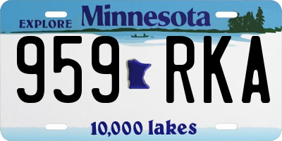 MN license plate 959RKA