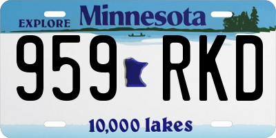 MN license plate 959RKD