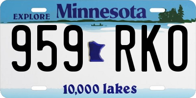 MN license plate 959RKO