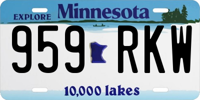 MN license plate 959RKW