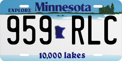 MN license plate 959RLC