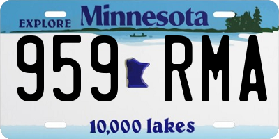 MN license plate 959RMA