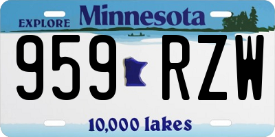 MN license plate 959RZW