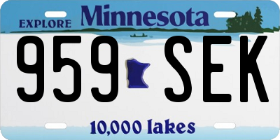 MN license plate 959SEK