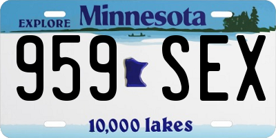 MN license plate 959SEX