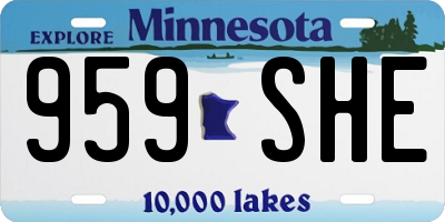 MN license plate 959SHE