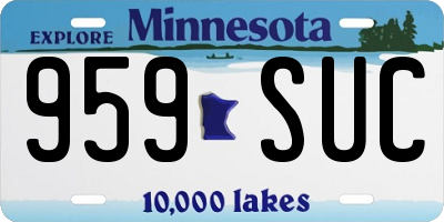 MN license plate 959SUC