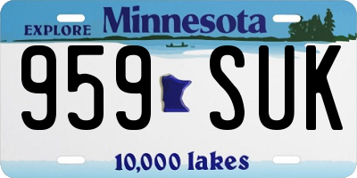MN license plate 959SUK