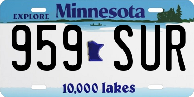 MN license plate 959SUR