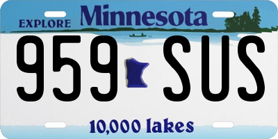 MN license plate 959SUS