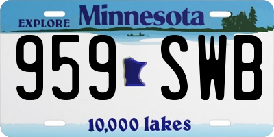 MN license plate 959SWB