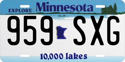 MN license plate 959SXG