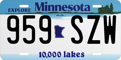 MN license plate 959SZW