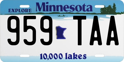 MN license plate 959TAA