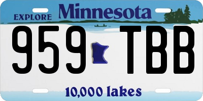 MN license plate 959TBB