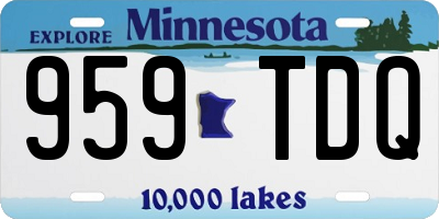 MN license plate 959TDQ