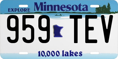 MN license plate 959TEV