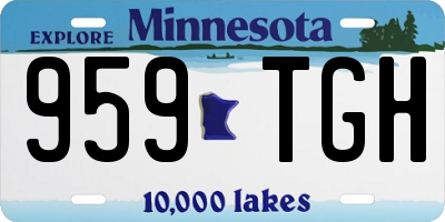 MN license plate 959TGH