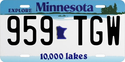 MN license plate 959TGW